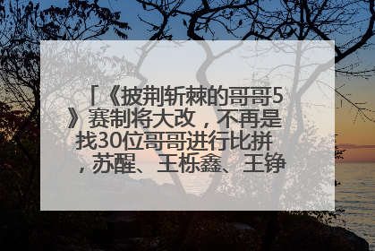 《披荆斩棘的哥哥5》赛制将大改，不再是找30位哥哥进行比拼，苏醒、王栎鑫、王铮亮、张远等多名男团选手被曝将参加