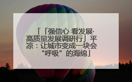 「强信心 看发展·高质量发展调研行」平凉：让城市变成一块会“呼吸”的海绵