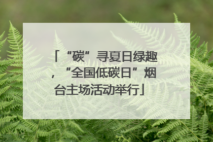 “碳”寻夏日绿趣，“全国低碳日”烟台主场活动举行