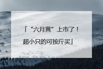 “六月黄”上市了！超小只的可按斤买