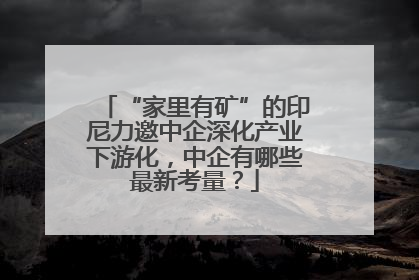 “家里有矿”的印尼力邀中企深化产业下游化，中企有哪些最新考量？