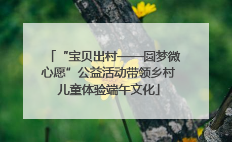 “宝贝出村——圆梦微心愿”公益活动带领乡村儿童体验端午文化