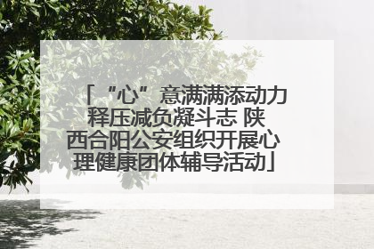 “心”意满满添动力 释压减负凝斗志 陕西合阳公安组织开展心理健康团体辅导活动