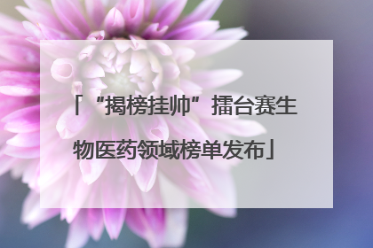 “揭榜挂帅”擂台赛生物医药领域榜单发布