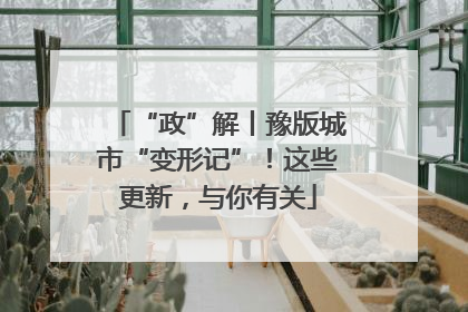 “政”解丨豫版城市“变形记”！这些更新，与你有关
