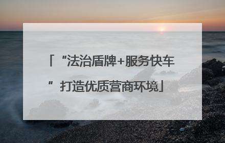 “法治盾牌+服务快车”打造优质营商环境