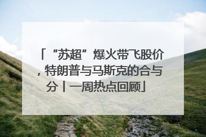 “苏超”爆火带飞股价，特朗普与马斯克的合与分丨一周热点回顾
