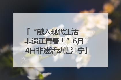 “融入现代生活——非遗正青春！”6月14日非遗活动进江宁
