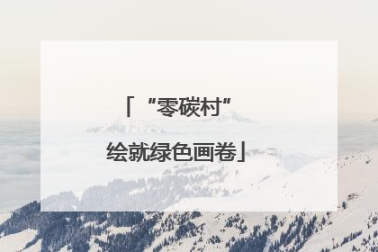 “零碳村” 绘就绿色画卷