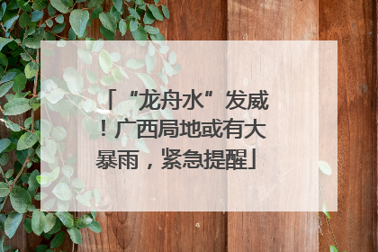 “龙舟水”发威！广西局地或有大暴雨，紧急提醒