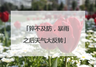 猝不及防，暴雨之后天气大反转