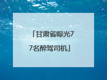 甘肃省曝光77名醉驾司机