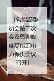 省能源委员会第二次会议暨迎峰度夏能源电力保供会议召开