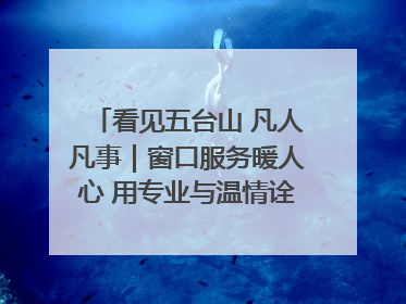 看见五台山 凡人凡事｜窗口服务暖人心 用专业与温情诠释责任担当