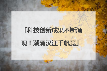 科技创新成果不断涌现！潮涌汉江千帆竞