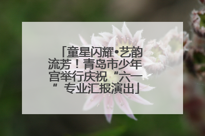 童星闪耀•艺韵流芳！青岛市少年宫举行庆祝“六一”专业汇报演出