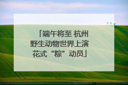 端午将至 杭州野生动物世界上演花式“粽”动员