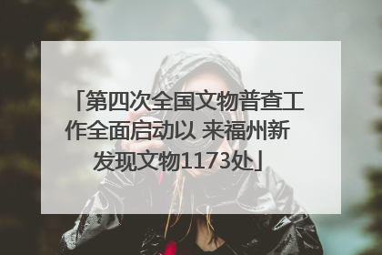 第四次全国文物普查工作全面启动以 来福州新发现文物1173处