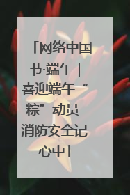 网络中国节·端午｜喜迎端午“粽”动员 消防安全记心中