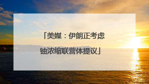 美媒：伊朗正考虑铀浓缩联营体提议