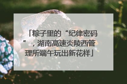 粽子里的“纪律密码”，湖南高速炎陵西管理所端午玩出新花样