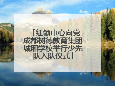 红领巾心向党 成都树德教育集团城厢学校举行少先队入队仪式