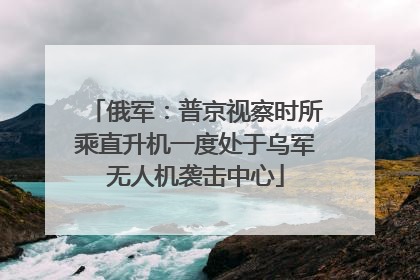 俄军：普京视察时所乘直升机一度处于乌军无人机袭击中心