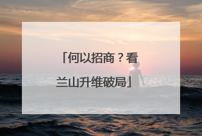 何以招商？看兰山升维破局