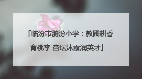 临汾市漪汾小学：教圃耕香育桃李 杏坛沐露润英才