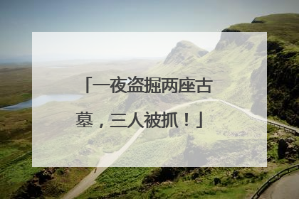 一夜盗掘两座古墓，三人被抓！