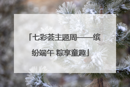 七彩荟主题周——缤纷端午 粽享童趣