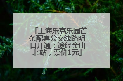 上海乐高乐园首条配套公交线路明日开通：途经金山北站，票价1元