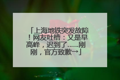 上海地铁突发故障！网友吐槽：又是早高峰，迟到了……刚刚，官方致歉→