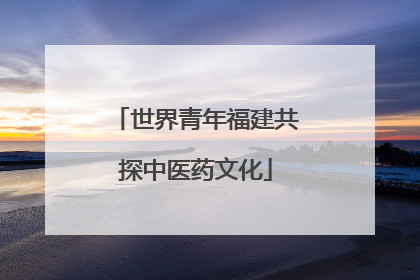 世界青年福建共探中医药文化