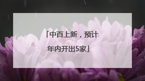 中百上新，预计年内开出5家