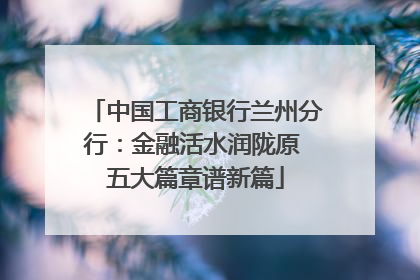 中国工商银行兰州分行：金融活水润陇原 五大篇章谱新篇
