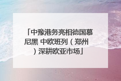 中豫港务亮相德国慕尼黑 中欧班列（郑州）深耕欧亚市场