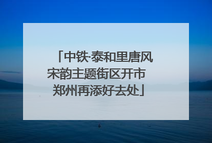 中铁·泰和里唐风宋韵主题街区开市 郑州再添好去处