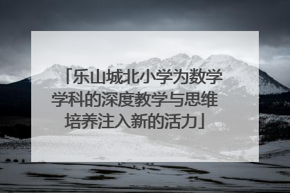 乐山城北小学为数学学科的深度教学与思维培养注入新的活力
