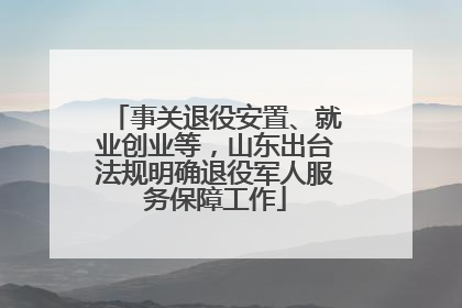 事关退役安置、就业创业等，山东出台法规明确退役军人服务保障工作