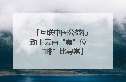 互联中国公益行动丨云南“咖”位“啡”比寻常