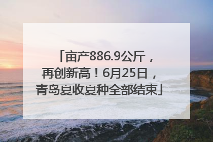 亩产886.9公斤，再创新高！6月25日，青岛夏收夏种全部结束