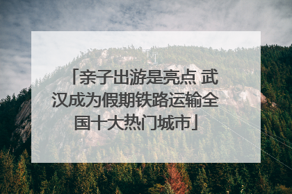 亲子出游是亮点 武汉成为假期铁路运输全国十大热门城市