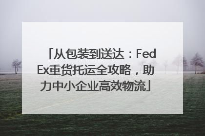从包装到送达：FedEx重货托运全攻略，助力中小企业高效物流