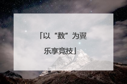 以“数”为翼 乐享竞技