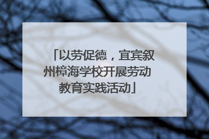 以劳促德，宜宾叙州樟海学校开展劳动教育实践活动