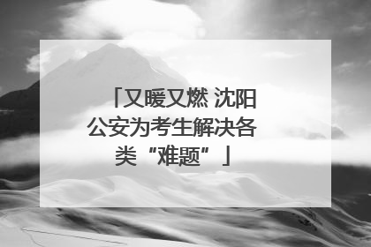 又暖又燃 沈阳公安为考生解决各类“难题”