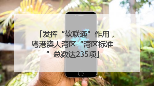 发挥“软联通”作用，粤港澳大湾区“湾区标准”总数达235项