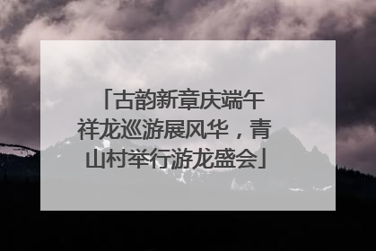 古韵新章庆端午 祥龙巡游展风华，青山村举行游龙盛会