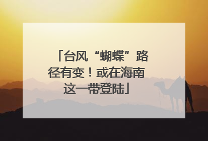 台风“蝴蝶”路径有变！或在海南这一带登陆